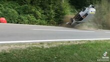 Driver Walks Away Almost Unharmed As Rally Car Crashes And Flips As It Goes Flying Through The Air