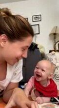 Cute Baby Roars With Laughter As Aunt Reads Her Hippo Book