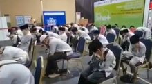 Islamic Students Cover Ears As Western Pop Song Plays In COVID Vaccine Hall
