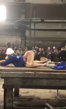  Russian Steelworks Company Gives Workers Saucy Stripteases With Patriotic Music On Its Birthday